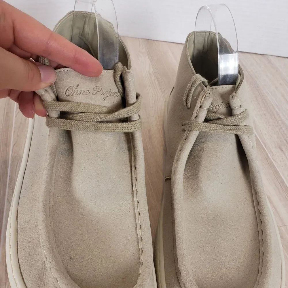 Ohne Project Pietra Chukka Barefoot Boot White Leather Spain US Sz 8.5 Women